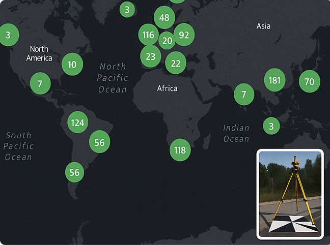 Global map with points