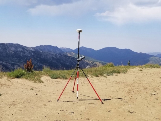 Tripod in desert